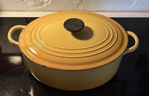 Vintage yellow creuset oval - vintage,
