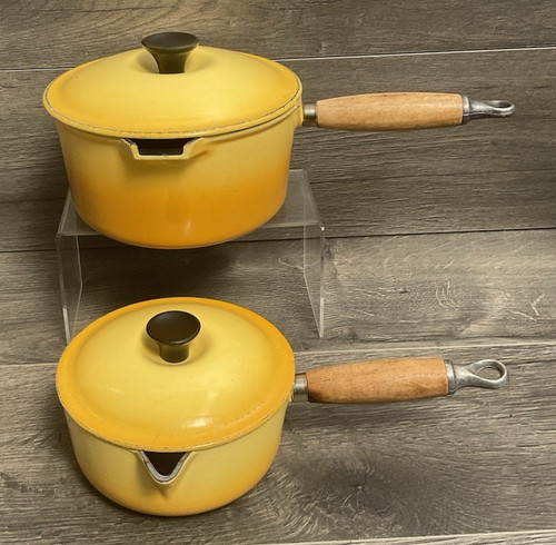 Creuset yellow saucepans - creuset,