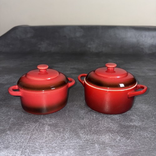 Red mini casserole ramekins - red,